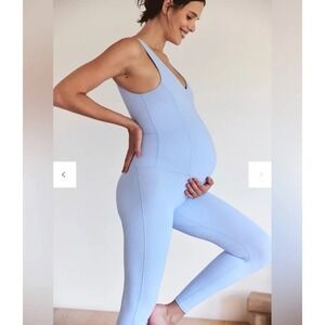FP Movement x HATCH Never Better Maternity Onesie Womens Small Blue Excellent